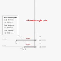 Lustre Postmoderne de Luxe "Sputnik Nordic" pour Décoration d'Intérieur | Marco Lucetti 6 têtes unipolaires