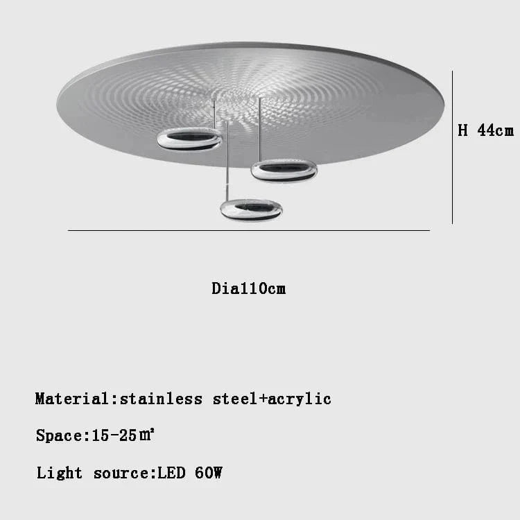 Lustre postmoderne italien en goutte LED créative - Élégance Italiene. | Marco Lucetti B 110cm-3 argent / Argent / Lumière chaude