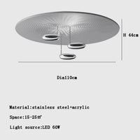 Lustre postmoderne italien en goutte LED créative - Élégance Italiene. | Marco Lucetti B 110cm-3 argent / Argent / Lumière chaude