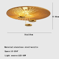 Lustre postmoderne italien en goutte LED créative - Élégance Italiene. | Marco Lucetti B 110cm-3 or / Argent / Lumière chaude