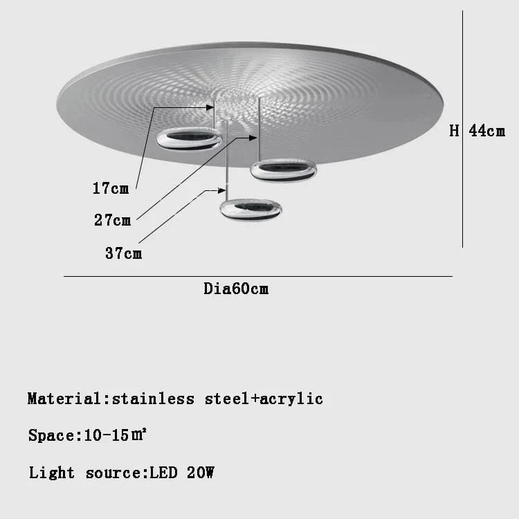 Lustre postmoderne italien en goutte LED créative - Élégance Italiene. | Marco Lucetti B 60cm-3 argent / Or / Lumière chaude