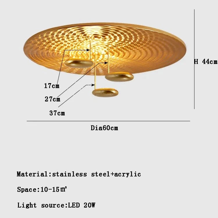 Lustre postmoderne italien en goutte LED créative - Élégance Italiene. | Marco Lucetti B 60cm-3 or / Argent / Lumière chaude