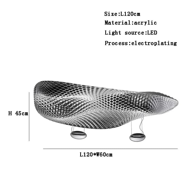 Lustre postmoderne italien en goutte LED créative - Élégance Italiene. | Marco Lucetti L 120cm argent / Or / Lumière chaude