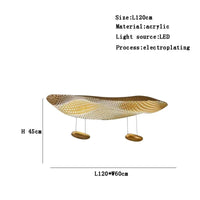 Lustre postmoderne italien en goutte LED créative - Élégance Italiene. | Marco Lucetti L 120cm or / Argent / Lumière chaude