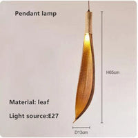 Lustre pour salon japonais Wabi-sabi Art rétro famille d'accueil lumière LED feuille naturelle Restaurant personnalité magasin de vêtements | Marco Lucetti
