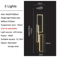 Lustre Premium Or Noir à LED pour Maison Intérieur Salon Escalier Hall Rectangulaire | Marco Lucetti 3 lights(L100cm) / Gold / Ntural light