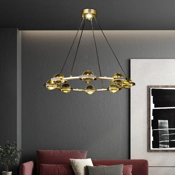 Lustre Pryccilia en cuivre et cristal modern luxe | Marco Lucetti