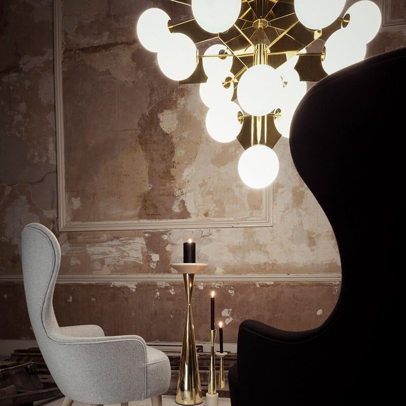 Lustre pyramidale doré Ariana | Marco Lucetti