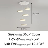 Suspension de luxe moderne dimmable avec abat-jour circulaire en fer - Collection Élégance contemporaine