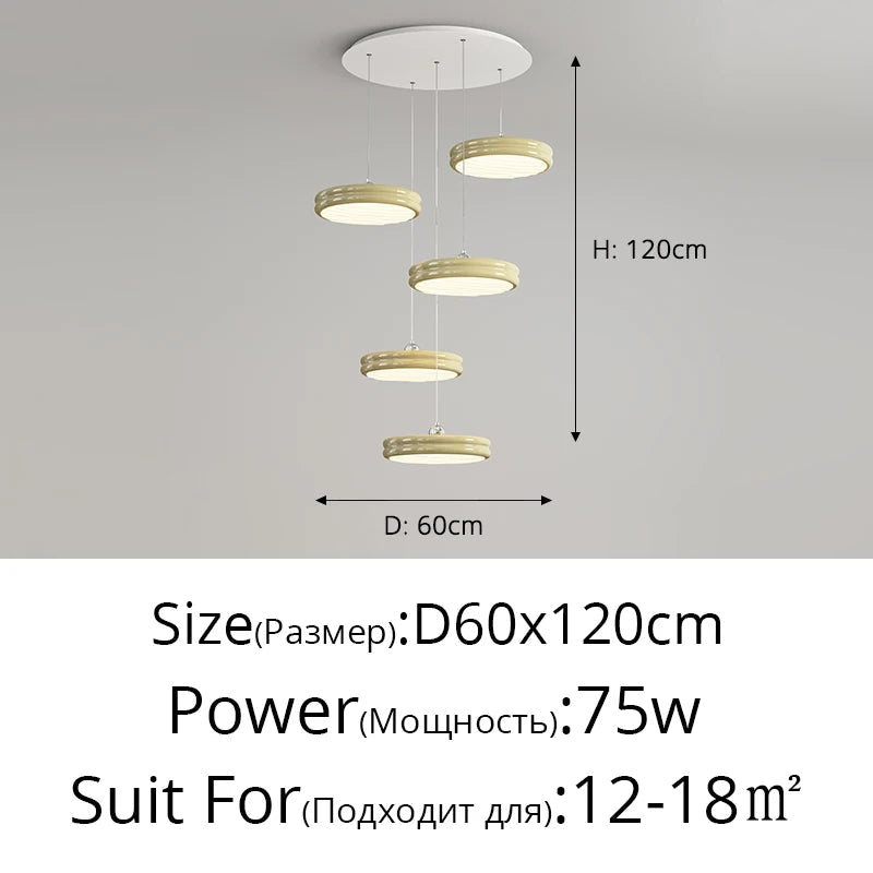 Suspension de luxe moderne dimmable avec abat-jour circulaire en fer - Collection Élégance contemporaine