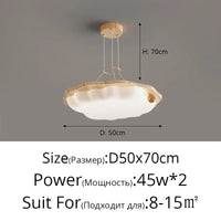 Lustre Qiyimei en bois avec lampes suspendues décoratives en gradation | Marco Lucetti