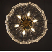 Lustre rétro nordique en cuivre et verre - Design vintage de luxe