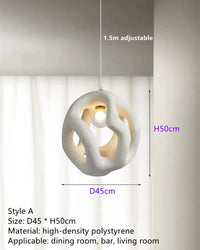 Lustre Restaurant Design Wabi Sabi Nordique LED Handcrafted-Style Japonais Interior Loft Suspension Lumière Noire | Marco Lucetti A blanc / Lumière chaude 3000K
