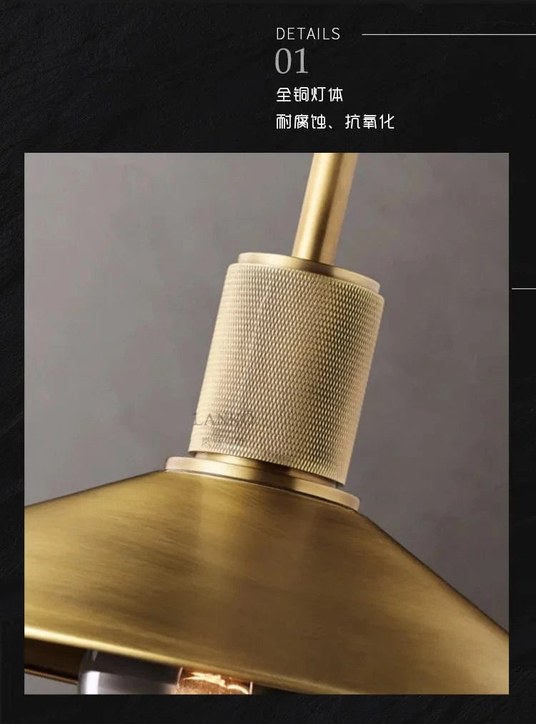 Lustre rétro américain en cuivre pour bar & restaurant. | Marco Lucetti