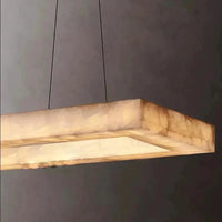 Lustre Rétro américain rectangulaire LED en marbre noir pour salle à manger | Marco Lucetti