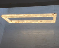Lustre Rétro américain rectangulaire LED en marbre noir pour salle à manger | Marco Lucetti