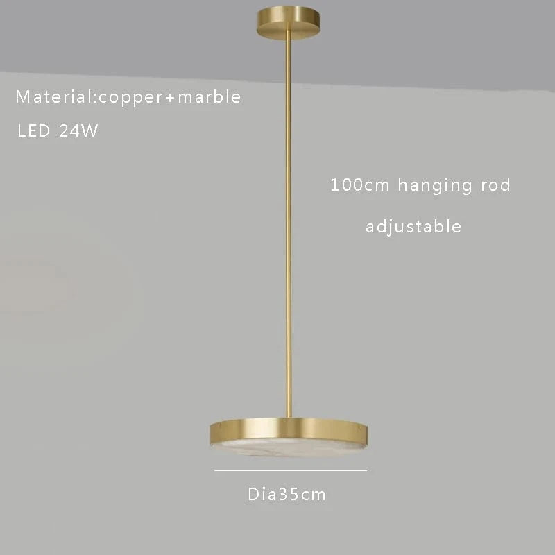 Lustre rétro de luxe en marbre noir | Marco Lucetti Dia35cm bronze / Argent / Lumière chaude