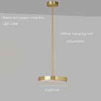 Lustre rétro de luxe en marbre noir | Marco Lucetti Dia35cm bronze / Argent / Lumière chaude