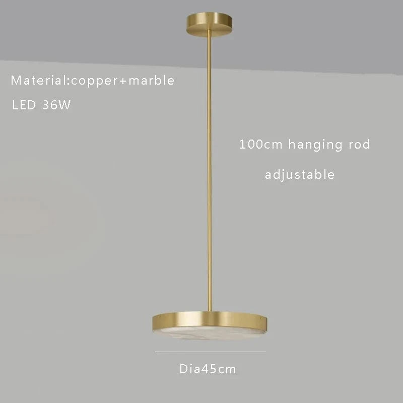 Lustre rétro de luxe en marbre noir | Marco Lucetti Dia45cm bronze / Argent / Lumière chaude