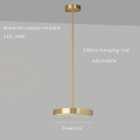 Lustre rétro de luxe en marbre noir | Marco Lucetti Dia45cm bronze / Argent / Lumière chaude