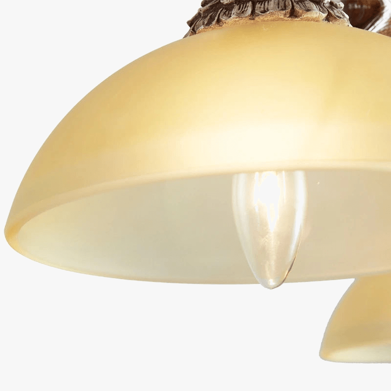 Lustre Rétro Double Bois Résine LED Loft Café | Marco Lucetti UN