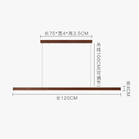Lustre rétro en bois de noyer pour loft avec bande longue | Marco Lucetti