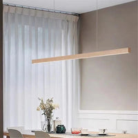 Lustre rétro en bois de noyer pour loft avec bande longue | Marco Lucetti