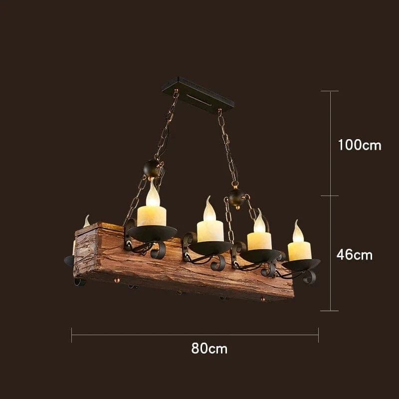 Lustre rétro en bois massif pour salle à manger LOFT - Suspension décorative en bois naturel | Marco Lucetti L