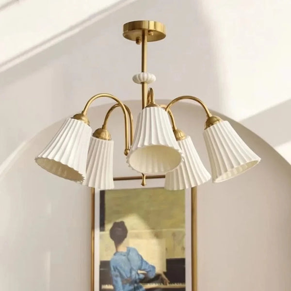 Lustre rétro français en céramique blanche de style vintage | Marco Lucetti