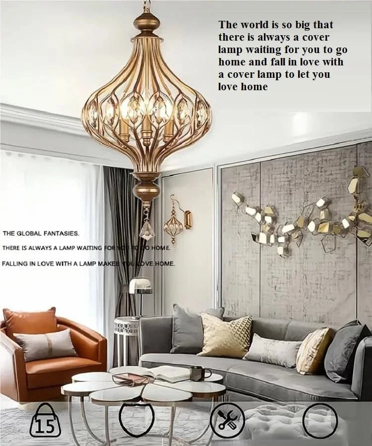 Lustre rétro français en cristal, style vintage, pour villa de luxe | Marco Lucetti