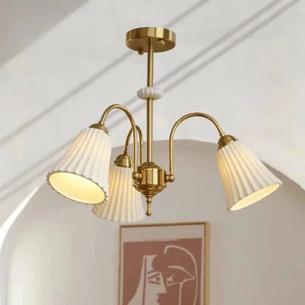 Lustre rétro « French Vintage » en céramique et cuivre style américain design | Marco Lucetti