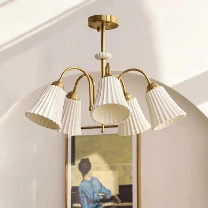 Lustre rétro « French Vintage » en céramique et cuivre style américain design | Marco Lucetti