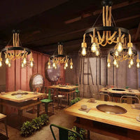 Lustre rétro industriel en corde de chanvre | Marco Lucetti