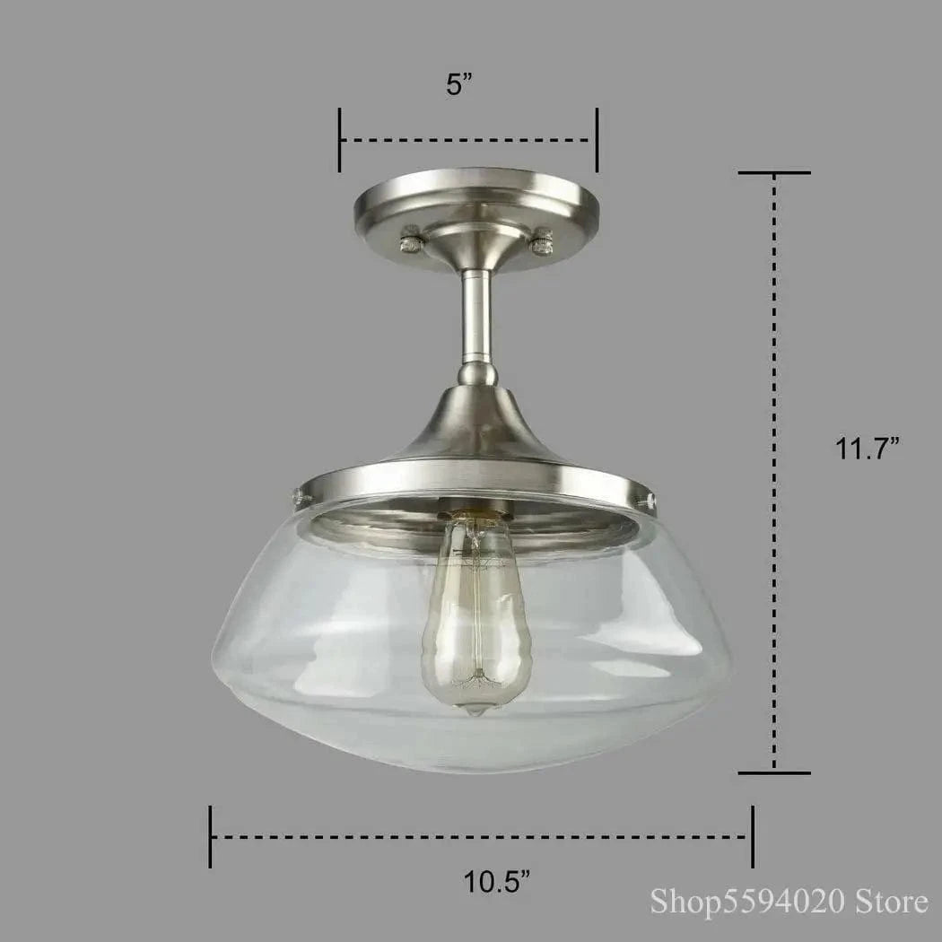 Lustre Rétro-Industriel en Cristal Clair pour Salle à Manger Intérieure | Marco Lucetti