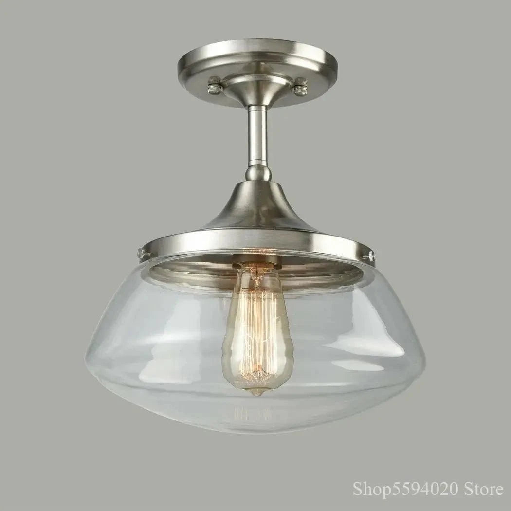 Lustre Rétro-Industriel en Cristal Clair pour Salle à Manger Intérieure | Marco Lucetti