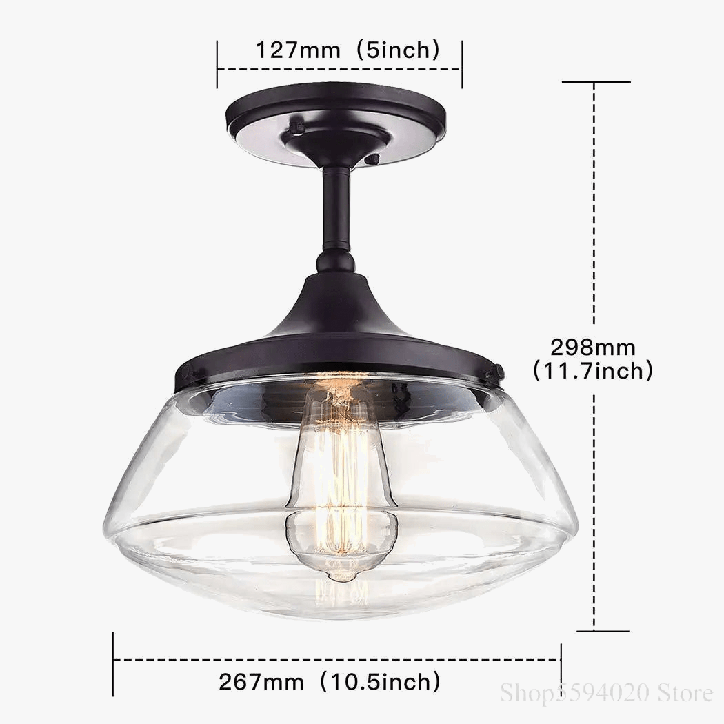 Lustre Rétro-Industriel en Cristal Clair pour Salle à Manger Intérieure | Marco Lucetti