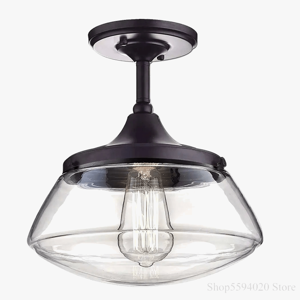 Lustre Rétro-Industriel en Cristal Clair pour Salle à Manger Intérieure | Marco Lucetti