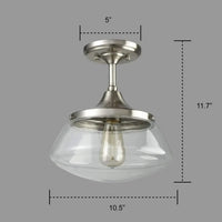 Lustre Rétro-Industriel en Cristal Clair pour Salle à Manger Intérieure | Marco Lucetti Couleur chromée / Blanc chaud