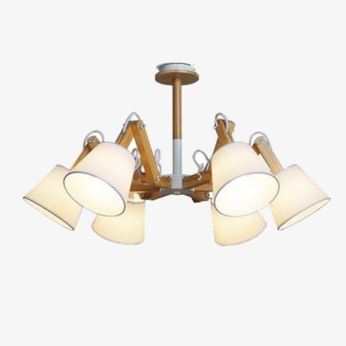 Lustre rétro LED Vintage avec Abat-jours en Tissu