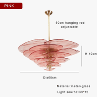 Lustre rétro led de luxe en verre coloré | Marco Lucetti