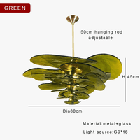 Lustre rétro led de luxe en verre coloré | Marco Lucetti