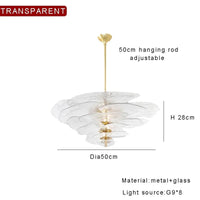 Lustre rétro led de luxe en verre coloré | Marco Lucetti 55 cm transparent / Lumière naturelle