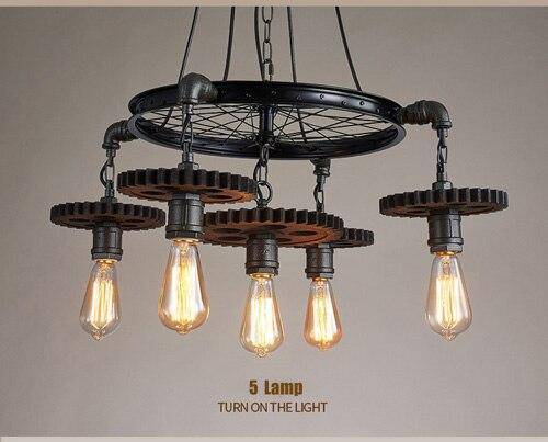 Lustre rétro LED "Édition Industrielle" | Marco Lucetti 5 lampes