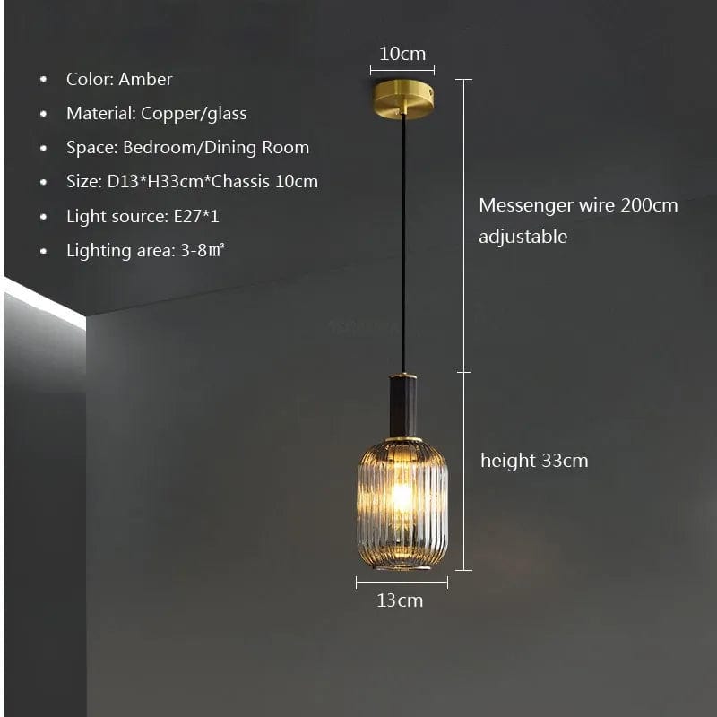 Lustre rétro LED en verre pour une déco intérieure élégante | Marco Lucetti