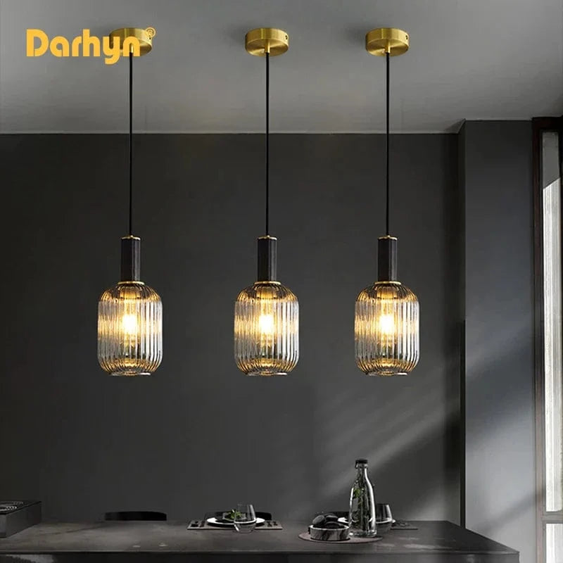 Lustre rétro LED en verre pour une déco intérieure élégante | Marco Lucetti