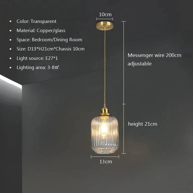 Lustre rétro LED en verre pour une déco intérieure élégante | Marco Lucetti PL658 Transparent-A / Blanc chaud
