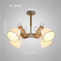 Lustre rétro LED Vintage avec Abat-jours en Tissu | Marco Lucetti 4 lampes / Blanc