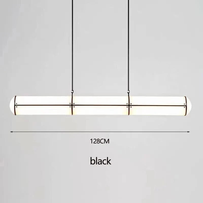 Lustre rétro minimaliste design italien - Lampes suspendues en acrylique | Marco Lucetti Noir 128CM