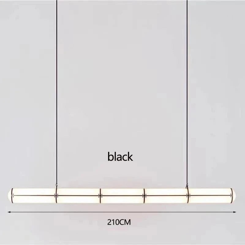 Lustre rétro minimaliste design italien - Lampes suspendues en acrylique | Marco Lucetti Noir 210CM