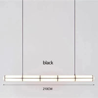 Lustre rétro minimaliste design italien - Lampes suspendues en acrylique | Marco Lucetti Noir 210CM